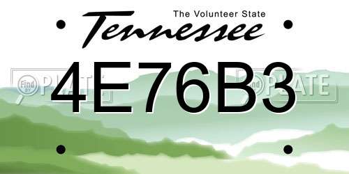 4E76B3 Tennessee License Plate