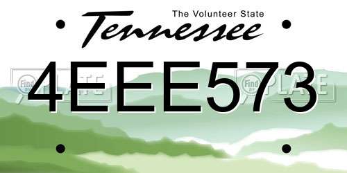 4EEE573 Tennessee License Plate