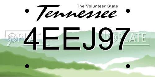 4EEJ97 Tennessee License Plate