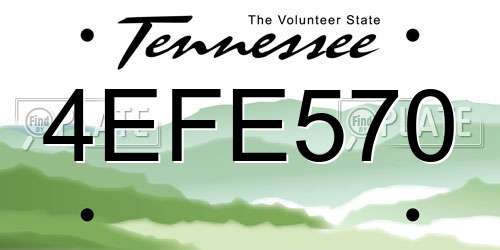 4EFE570 Tennessee License Plate