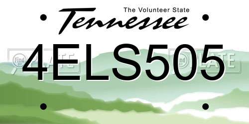 4ELS505 Tennessee License Plate