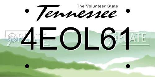 4EOL61 Tennessee License Plate