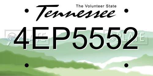 4EP5552 Tennessee License Plate