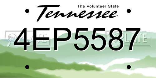 4EP5587 Tennessee License Plate