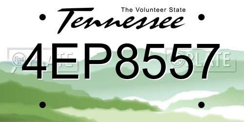 4EP8557 Tennessee License Plate
