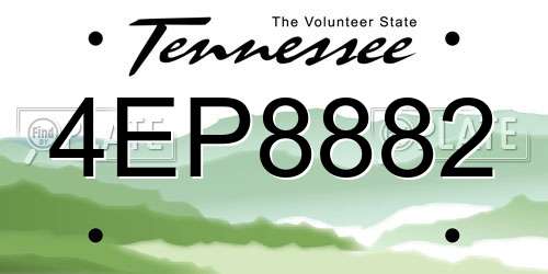 4EP8882 Tennessee License Plate