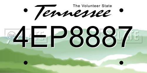 4EP8887 Tennessee License Plate