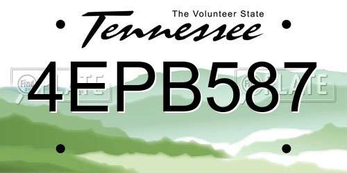 4EPB587 Tennessee License Plate