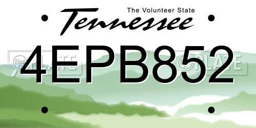 4EPB852 Tennessee License Plate
