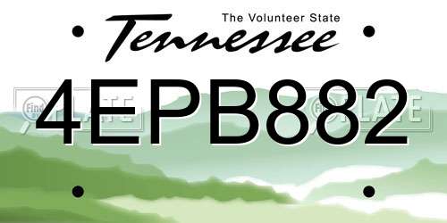 4EPB882 Tennessee License Plate