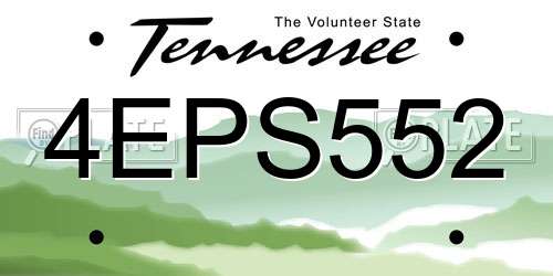 4EPS552 Tennessee License Plate