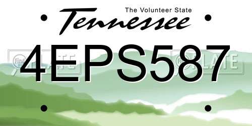 4EPS587 Tennessee License Plate