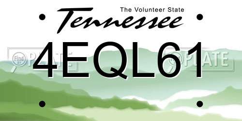 4EQL61 Tennessee License Plate