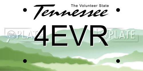 4EVR Tennessee License Plate