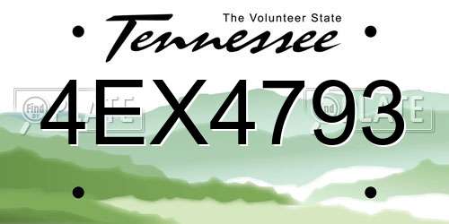4EX4793 Tennessee License Plate