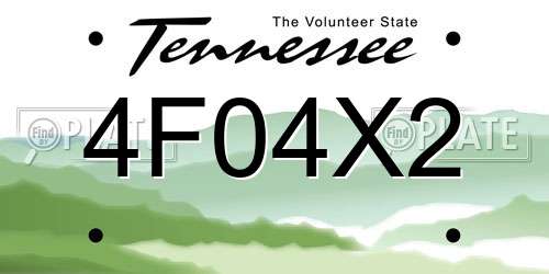 4F04X2 Tennessee License Plate
