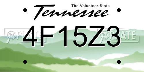 4F15Z3 Tennessee License Plate
