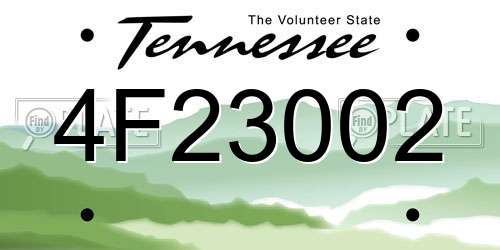 4F23002 Tennessee License Plate
