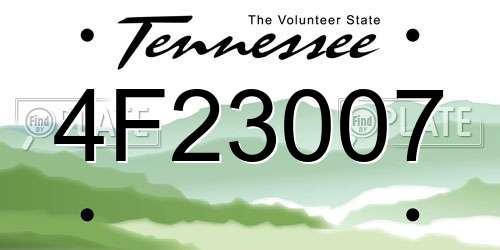4F23007 Tennessee License Plate