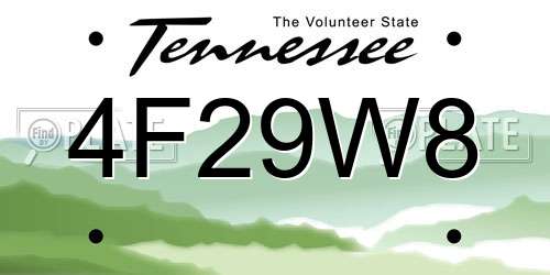 4F29W8 Tennessee License Plate