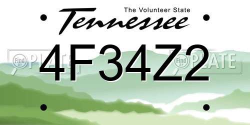4F34Z2 Tennessee License Plate