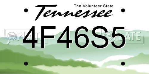 4F46S5 Tennessee License Plate