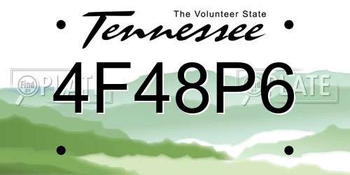 4F48P6 Tennessee License Plate