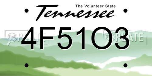 4F51O3 Tennessee License Plate