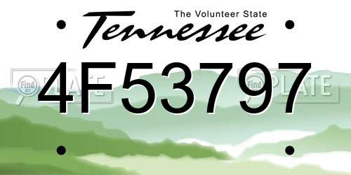 4F53797 Tennessee License Plate