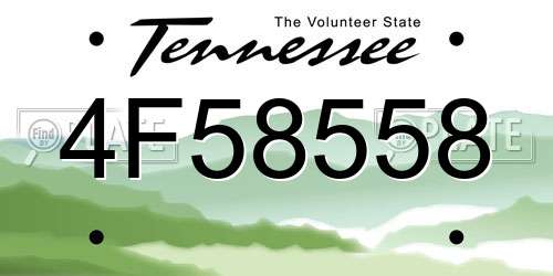 4F58558 Tennessee License Plate