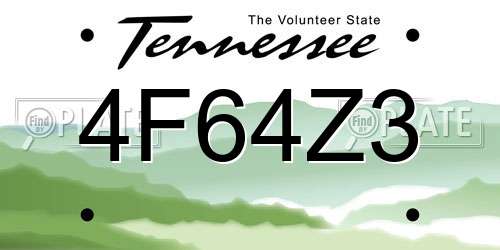 4F64Z3 Tennessee License Plate
