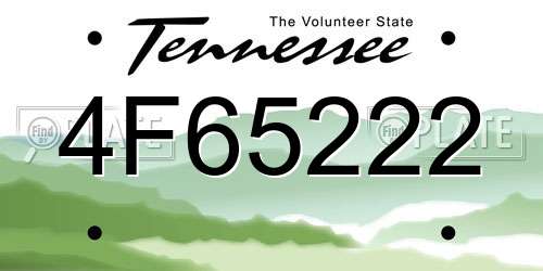 4F65222 Tennessee License Plate