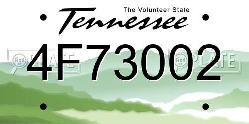 4F73002 Tennessee License Plate