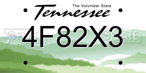 4F82X3 Tennessee License Plate
