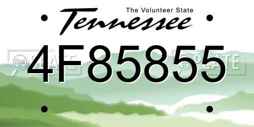 4F85855 Tennessee License Plate