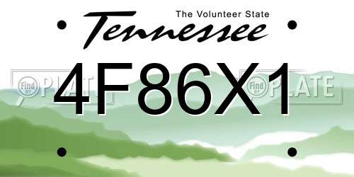 4F86X1 Tennessee License Plate