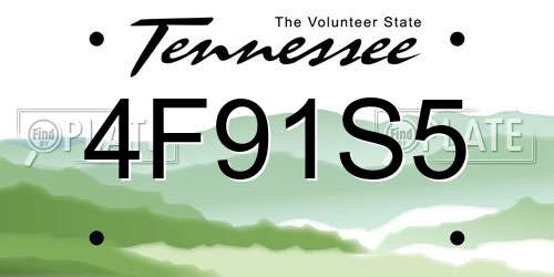 4F91S5 Tennessee License Plate
