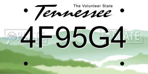 4F95G4 Tennessee License Plate