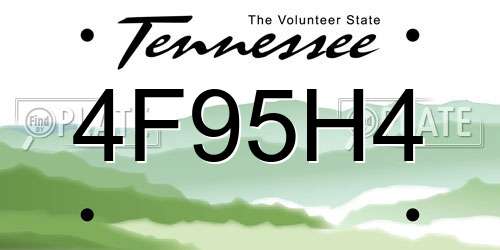 4F95H4 Tennessee License Plate