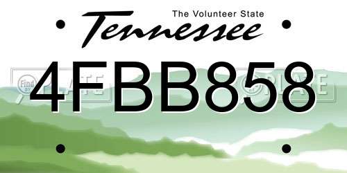 4FBB858 Tennessee License Plate