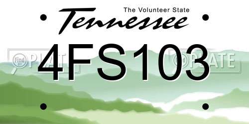 4FS103 Tennessee License Plate