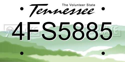 4FS5885 Tennessee License Plate