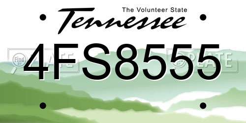 4FS8555 Tennessee License Plate