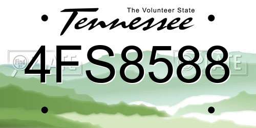 4FS8588 Tennessee License Plate