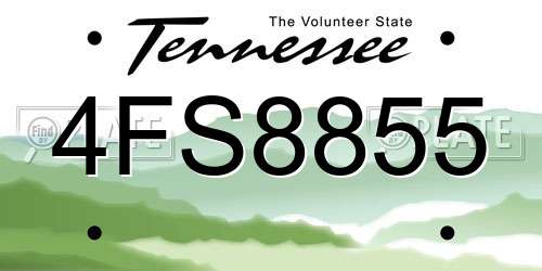 4FS8855 Tennessee License Plate