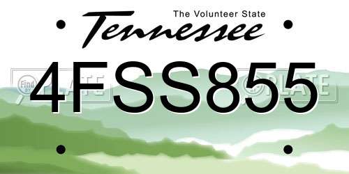 4FSS855 Tennessee License Plate