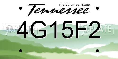 4G15F2 Tennessee License Plate