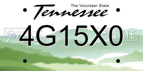 4G15X0 Tennessee License Plate