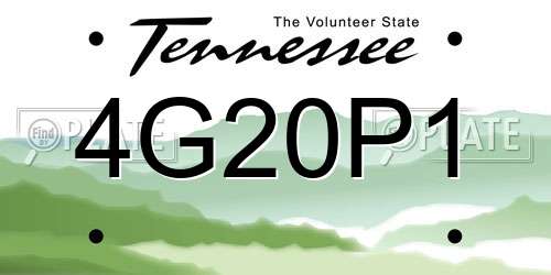 4G20P1 Tennessee License Plate