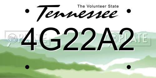 4G22A2 Tennessee License Plate